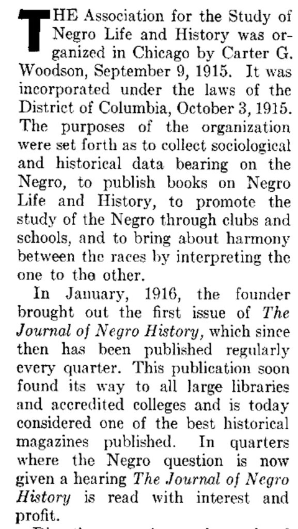 Publishing Record in ASNLH History 1938